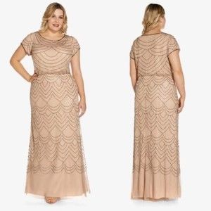 Adriana Papell Sequin Maxi Dress